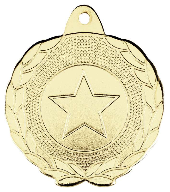LAUREL WREATH EDGED MEDAL (1in CENTRE) BRONZE – 1.75in