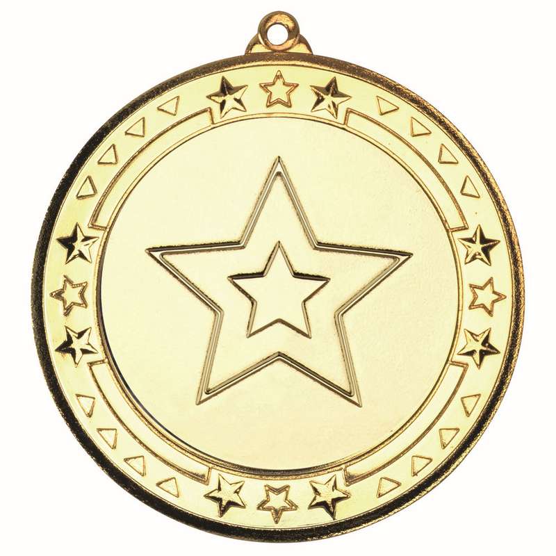 TRI STAR MEDAL (2in CENTRE) BRONZE – 2.75in