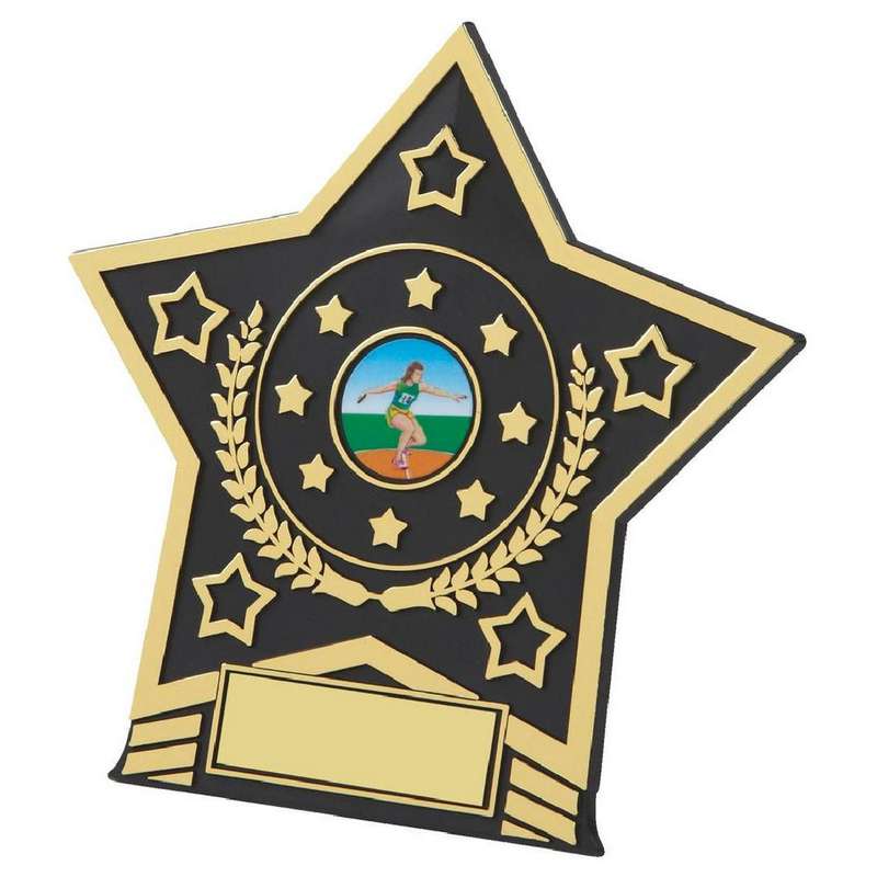 Black Plastic Star Plaque – Gold/Black